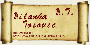 Milanka Tošović vizit kartica